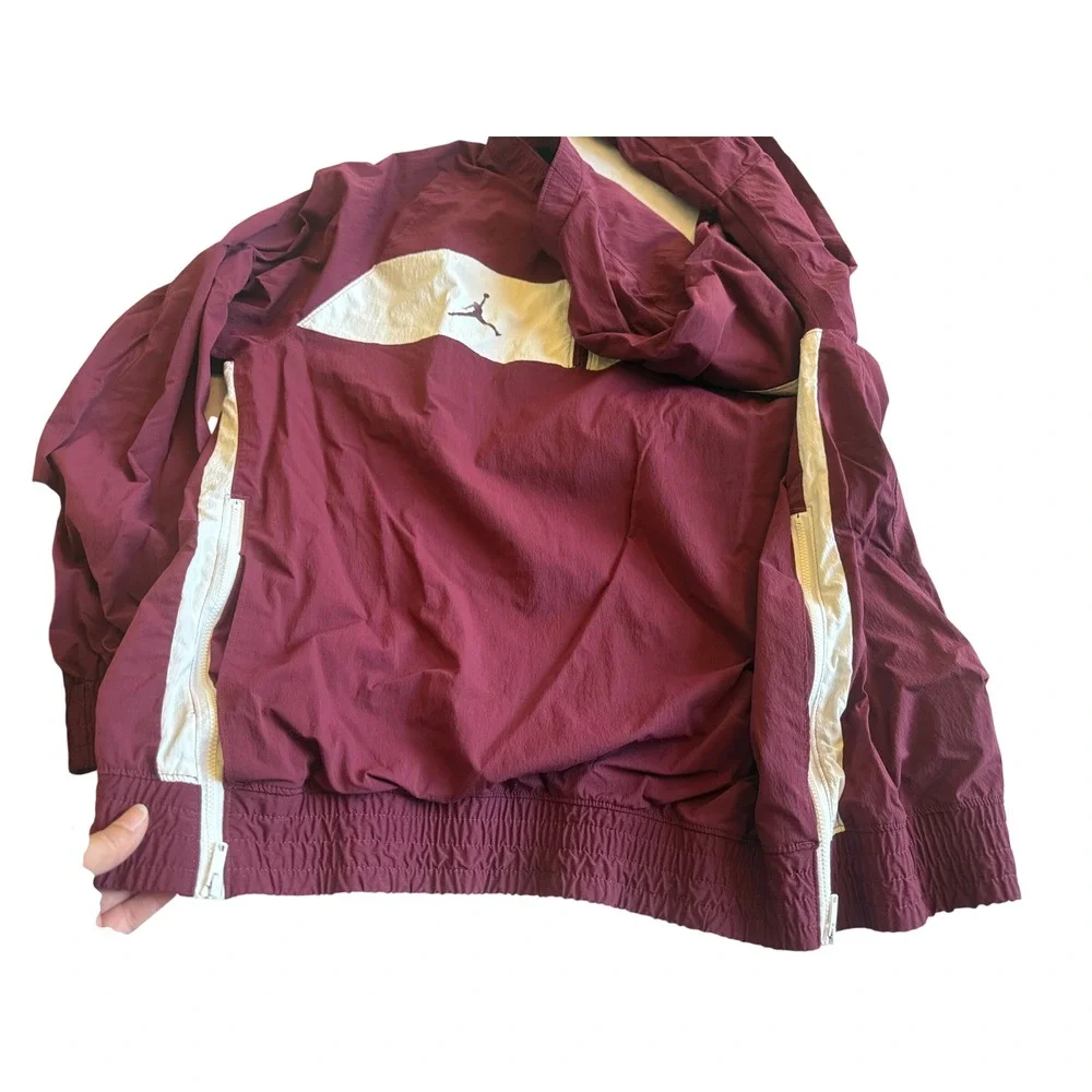 Air Jordan Mens Windbreaker Jacket 2XL Maroon 1/4 Zip Sports Athleisure Training